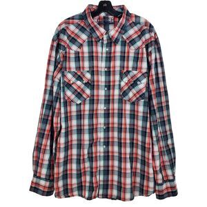 CINCH Shirt Men XXL Multicolor Tartan Plaid Button Down Western Rodeo Modern Fit
